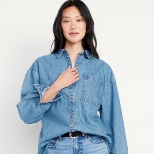 Classic Light Blue Denim Button-Up Shirt